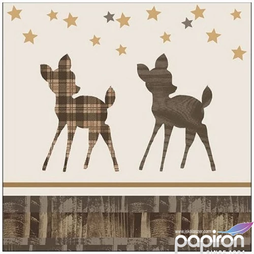 Szalvéta Ambiante Wooden Deer papírszalvéta 33x33cm,20db-os