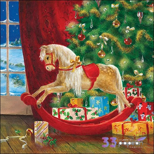 Szalvéta Ambiante Wooden rocking horse papírszalvéta 25x25cm,15db-os