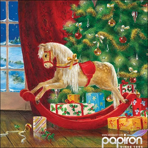 Szalvéta Ambiante Wooden rocking horse papírszalvéta 33x33cm,20db-os