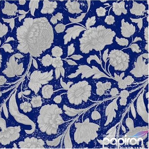 Szalvéta 33x33cm George V.embossed blue/silver dombornyom papírszalvéta 33x33cm,20db-os