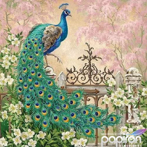 Szalvéta Ambiante Noble Peacock papírszalvéta 33x33cm,20db-os