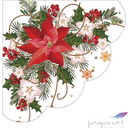 Szalvéta 33x33cm Paw Poinsetia composition 12db/csomag 3rétegű