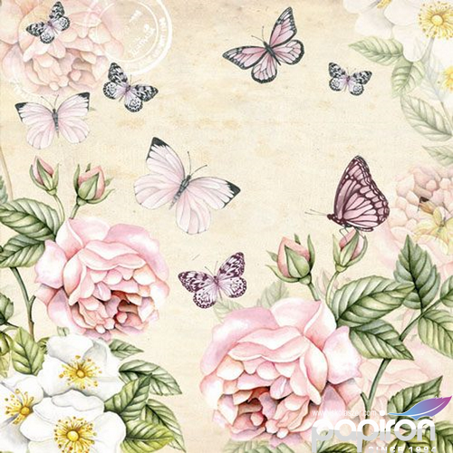 Szalvéta PPD Botanical Cream  33x33cm, 20lapos 3rétegű