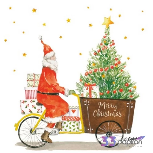 Szalvéta Ambiante karácsonyi Santa Delivery papírszalvéta 33x33cm,20db-os