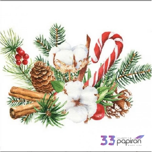 Szalvéta Ambiante karácsonyi Christmas arrangement papírszalvéta 25x25cm,15db-os