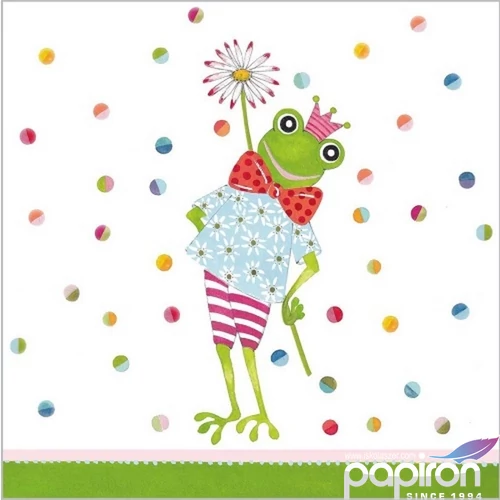 Szalvéta PPD Happy Frog 33x33cm, 20db-os papírszalvéta 33x33cm,20db-os
