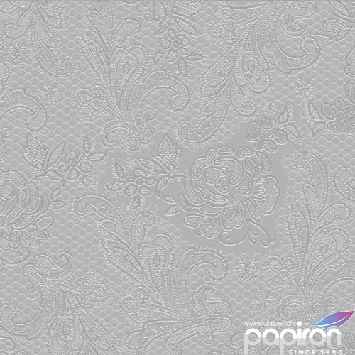 Szalvéta ppd Lace Embossed ezüst 33x33cm 15lapos 3rétegű