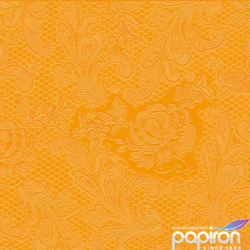Szalvéta ppd Lace Embossed narancs 25x25cm 15lapos 3rétegű