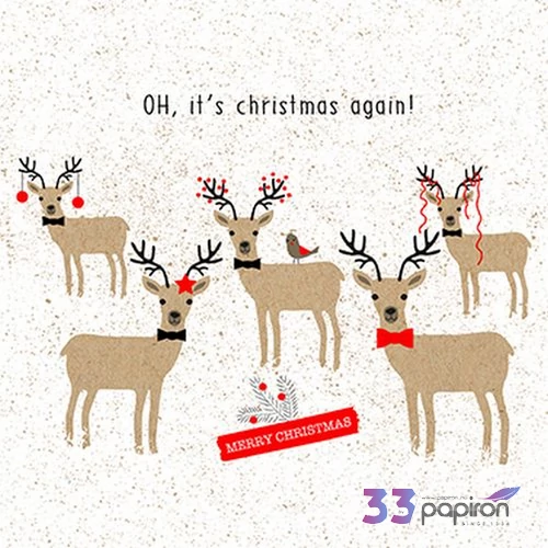 Szalvéta PPD Oh, Christmas again papírszalvéta 33x33cm,20db-os