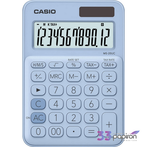 SzámoLógép Casio MS-20UC LB asztali számológép 12digites világos kék