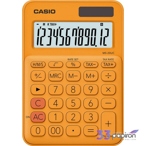 SzámoLógép Casio MS-20UC RG asztali számológép 12digites narancssárg
