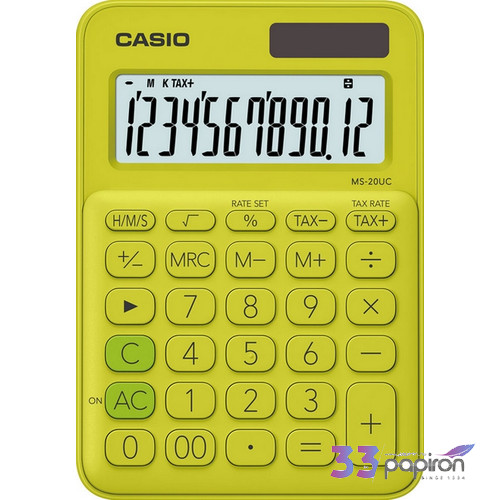 SzámoLógép Casio MS-20UC YG asztali számológép 12digites sárga