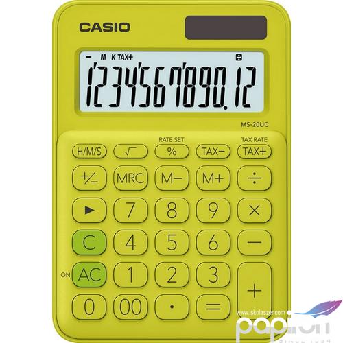 SzámoLógép Casio MS-20UC YG asztali számológép 12digites sárga