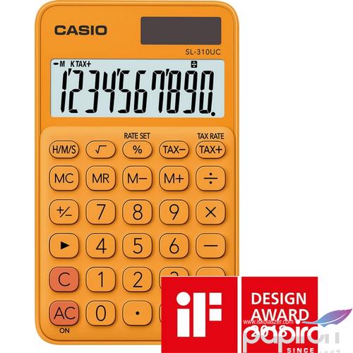 Számológép Casio SL-310UC RG 10digites zsebszámológép narancssárga CASIO SL 310 UC Trendy Colours sorozat