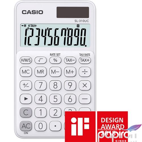 Számológép Casio S SL-310UC WE 10digites zsebszámológép fehér CASIO SL 310 UC Trendy Colours sorozat