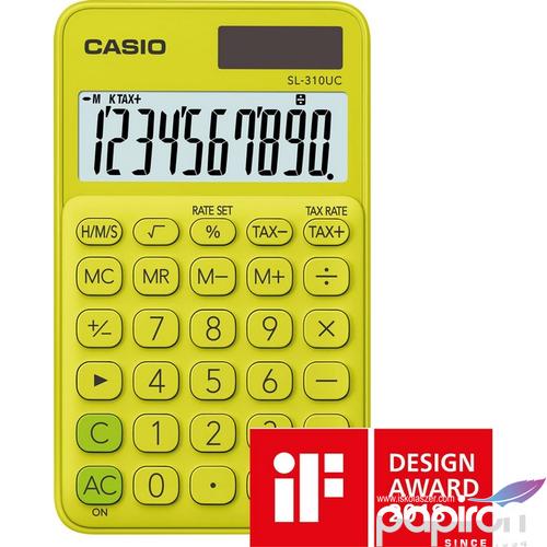Számológép Casio SL-310UC YG 10digites zsebszámológép sárga CASIO SL 310 UC Trendy Colours sorozat