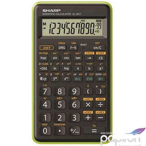 Számológép Sharp tudományos, 146 funkció EL-501TBGR, zöld