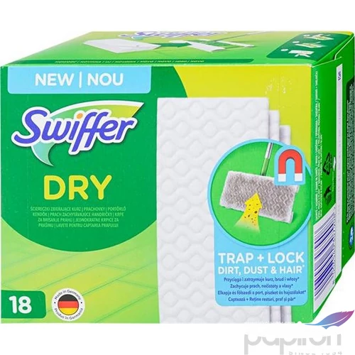 Száraz padlótörlő kendő utántöltő 18db SWIFFER Dry
