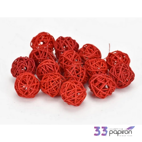 Szárított termés rattan gömb 4cm-es (10db/csomag) narancs színű vessző gömb