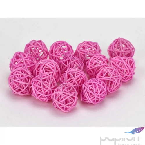 Szárított termés rattan gömb 3cm-es (15db/csomag) rózsaszín színű [5998997740700] vessző gömb