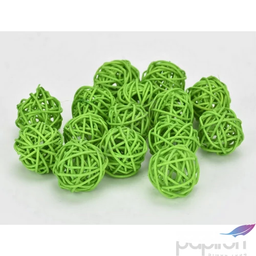 Szárított termés rattan gömb 3cm-es (15db/csomag) zöld színű [5998997740700] vessző gömb