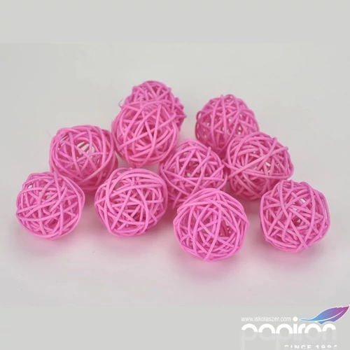 Szárított termés rattan gömb 4cm-es (10db/csomag) rózsaszín színű vessző gömb