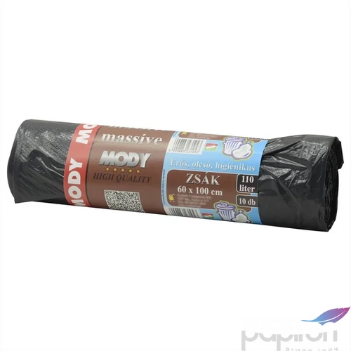 Szemeteszsák 110l 60x100cm tekercs, fekete 10db/tekercs