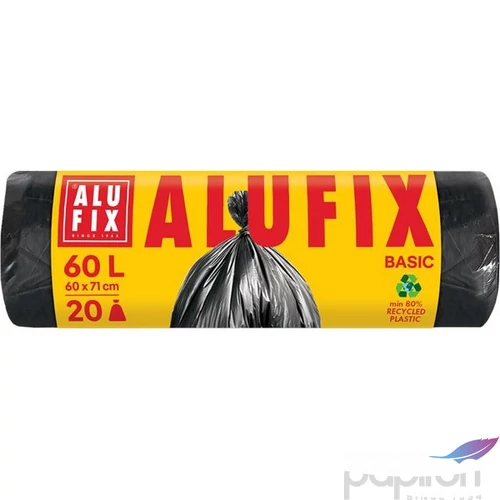 Szemeteszsák 60 l '25 20db 60x71cm 10 µ ALUFIX Economy fekete