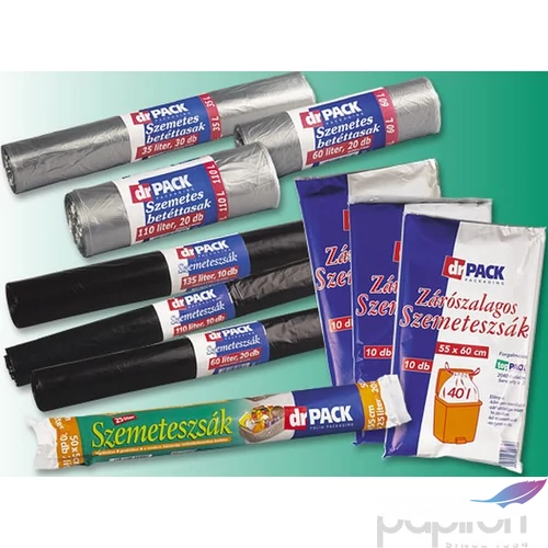 Szemeteszsák A-Pack 120l zárószalagos szemteszsák, 10db/csomag 70x100cm,