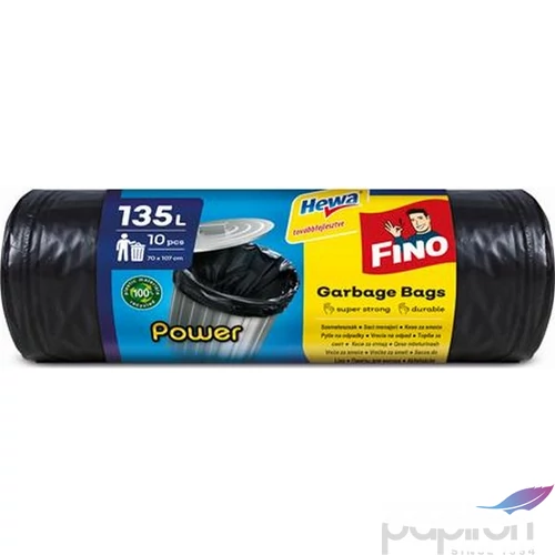 Szemeteszsák Fino 135 l, 10 db, 70x107 cm, 28 µ, Power fekete