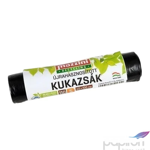 Szemeteszsák újrahasznosított 110 5db 60x100cm 17 µ MAZZINI fekete