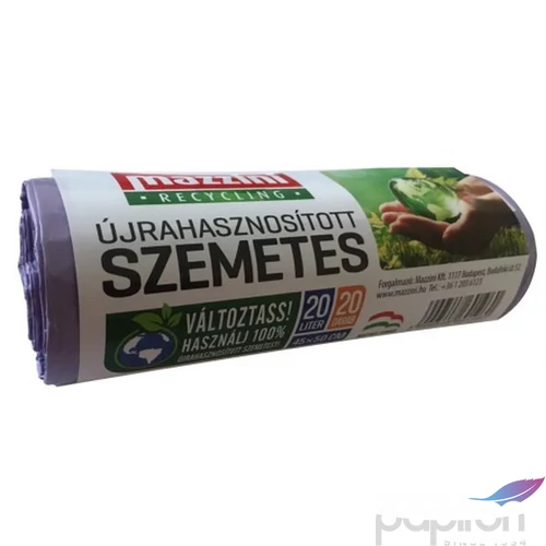 Szemeteszsák újrahasznosított 20 20db 45x50cm 10 µ MAZZINI lila