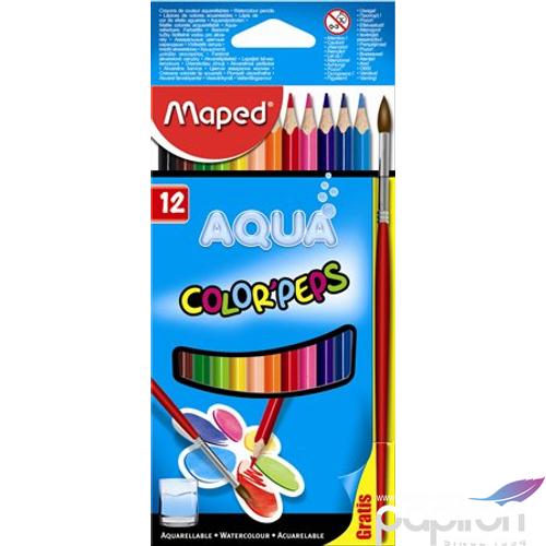 Színes ceruza Akvarell Maped 12db Color'Peps háromszög +ecset Írószerek MAPED 836011