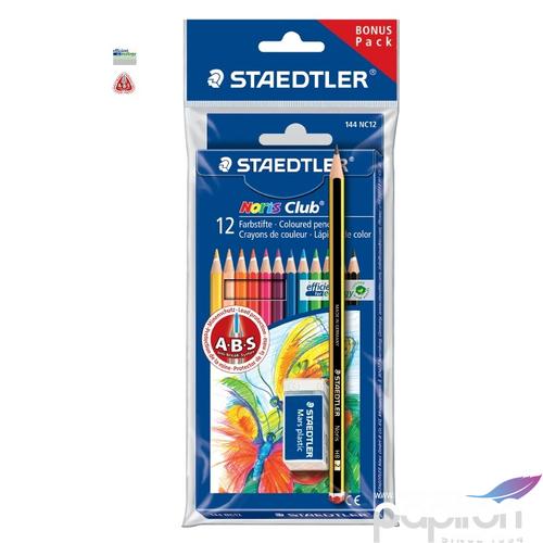 Színes ceruza 12 Staedtler Noris Club 12db +Noris grafit+radír 61SET6
