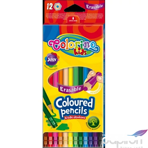 Szinesceruzakészlet Colorino radírozható 12db-os