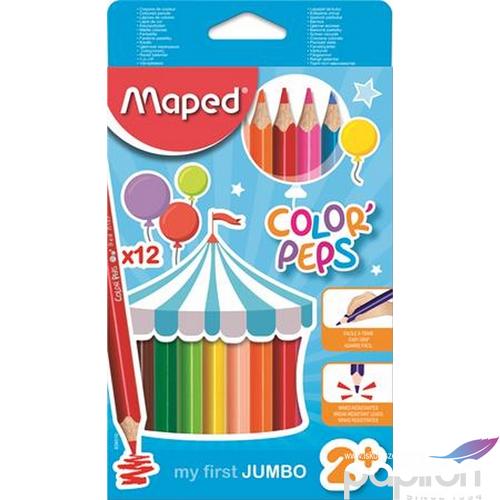 Színes ceruza 12 Maped Color'Peps Jumbo háromszögletű 12színű Írószerek MAPED 834010