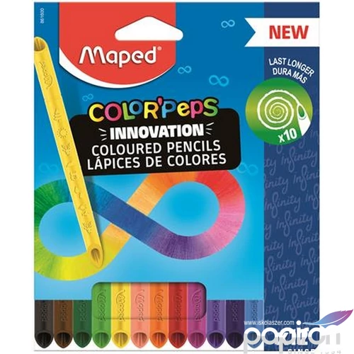 Színes ceruza 12-es Maped Háromszögletű,Color`Peps Infinity faragás mentes színes