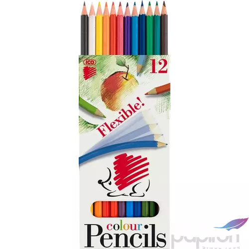 Színes ceruza 12 ICO Süni flexibilis/hajlítható iskolaszer- tanszer