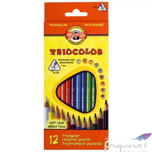 Színes ceruza 12 Koh-I-Noor 3132/12 Triocolor iskolaszer- tanszer
