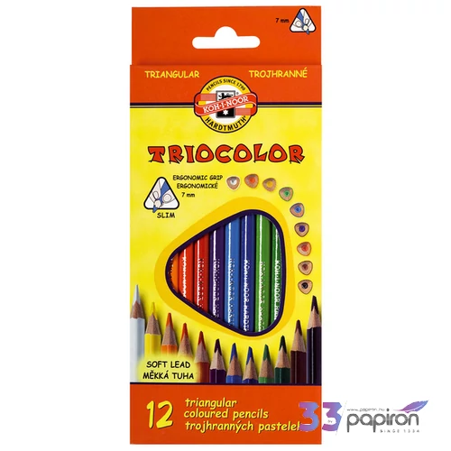 Színes ceruza 12 Koh-I-Noor 3132/12 Triocolor iskolaszer- tanszer