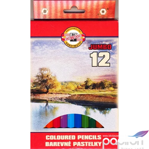 Színes ceruza 12 Koh-I-Noor 3372/12 készlet hatszögletű Jumbo iskolaszer- tanszer