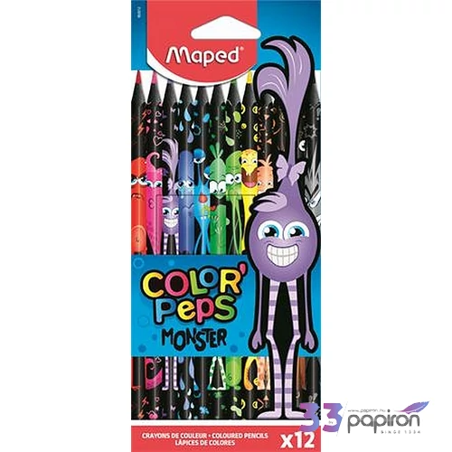 Színes ceruza 12 Maped Color'Peps Monster háromszögletű 12színű Írószerek MAPED 862612