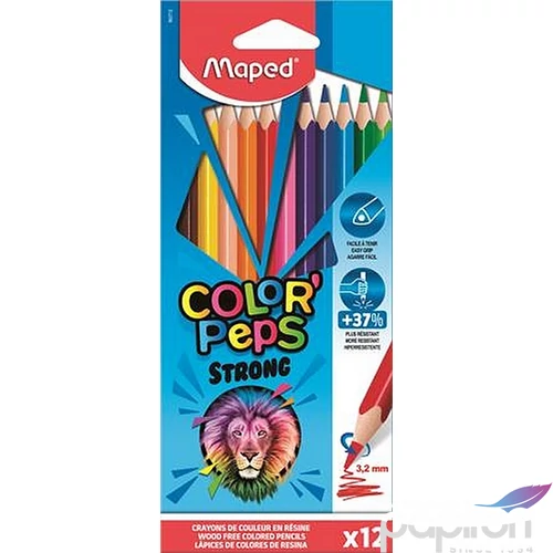 Színes ceruza 12 Maped Color'Peps Strong háromszögletű 12színű Írószerek MAPED 862712