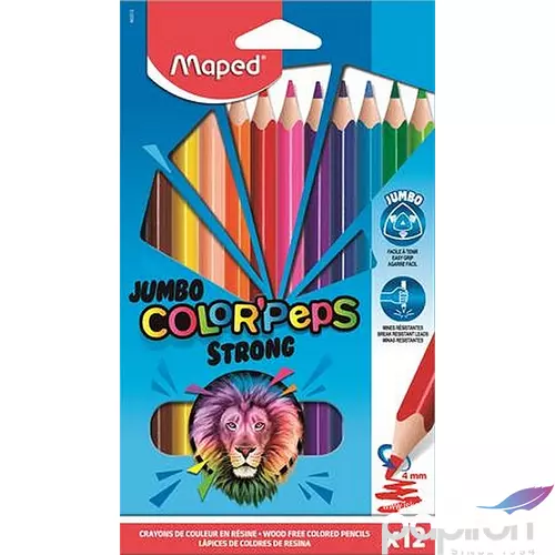 Színes ceruza 12 Maped Color'Peps Strong Jumbo háromszög 24szín Írószerek MAPED 863312