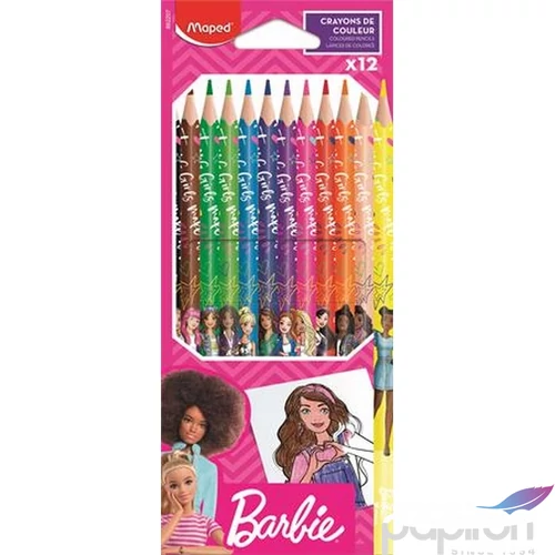 Színes ceruza 12 Maped háromszögletű, Barbie IMAB862206