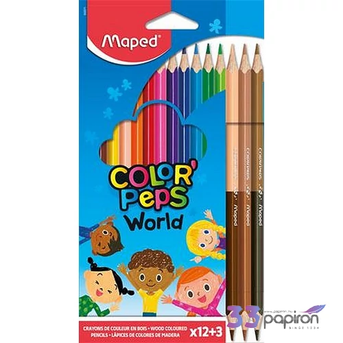 Színes ceruza 12 Maped háromszögletű Color Peps World Színes ceruzák