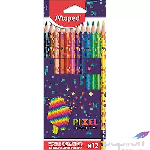 Színes ceruza 12 Maped háromszögletű, Pixel Party 