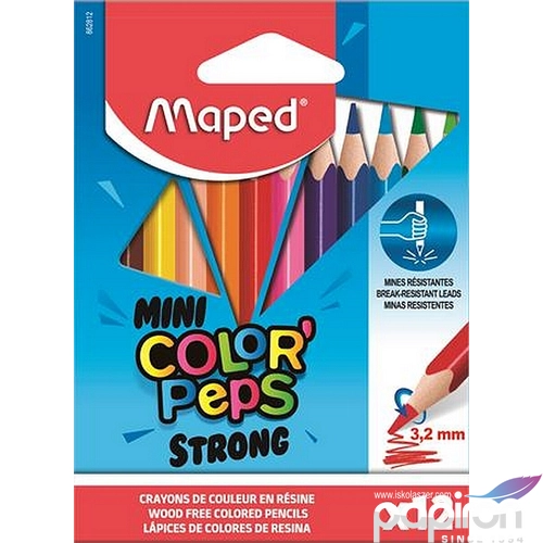 Színes ceruza 12 Maped Mini Color'Peps Strong háromszög 12színű Írószerek MAPED 862812