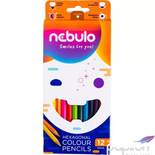 Színes ceruza 12 Nebulo háromszögletű 12színű Írószerek NEBULO NSZC-H-12