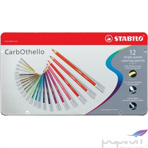 Színes ceruza 12 Stabilo Carb Othello fémdobozos kerek 12színű Írószerek STABILO 1412-6